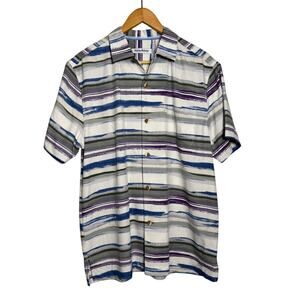 Tommy Bahama Men's Island Zone Silk Blend Camp Shirt Hazy Horizons Medium NWT